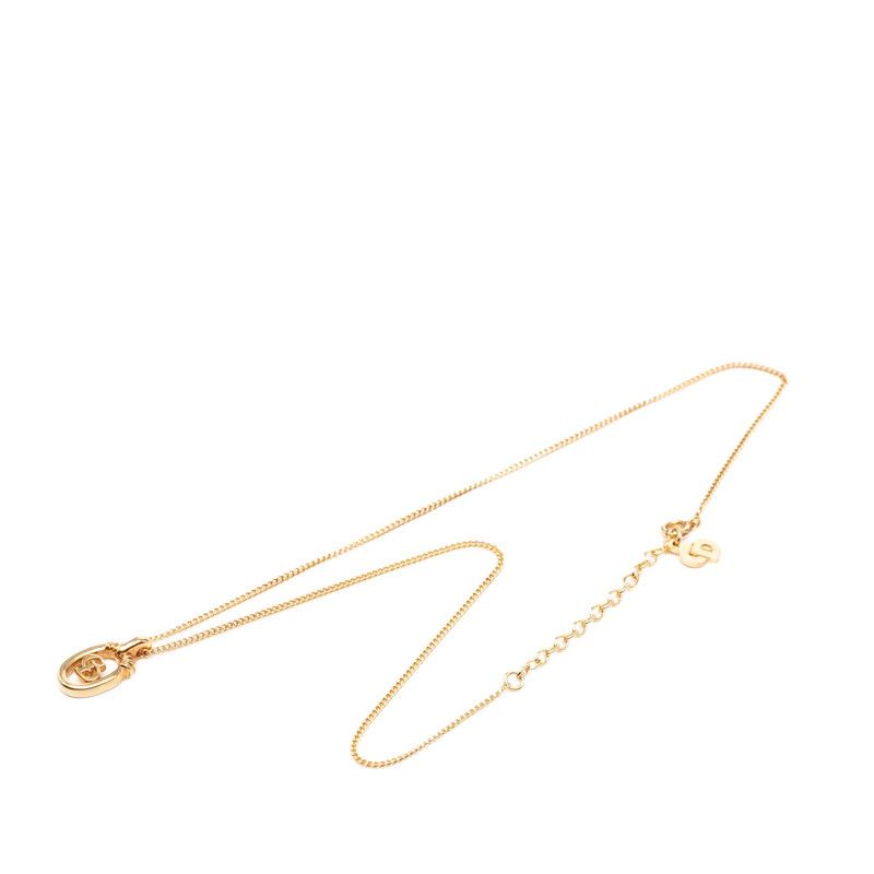 Dior CD Logo Chain Pendant Necklace Gold Plated — view 3