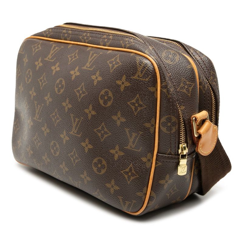 Louis Vuitton Monogram Reporter PM Crossbody Shoulder Bag Brown Leather — view 2