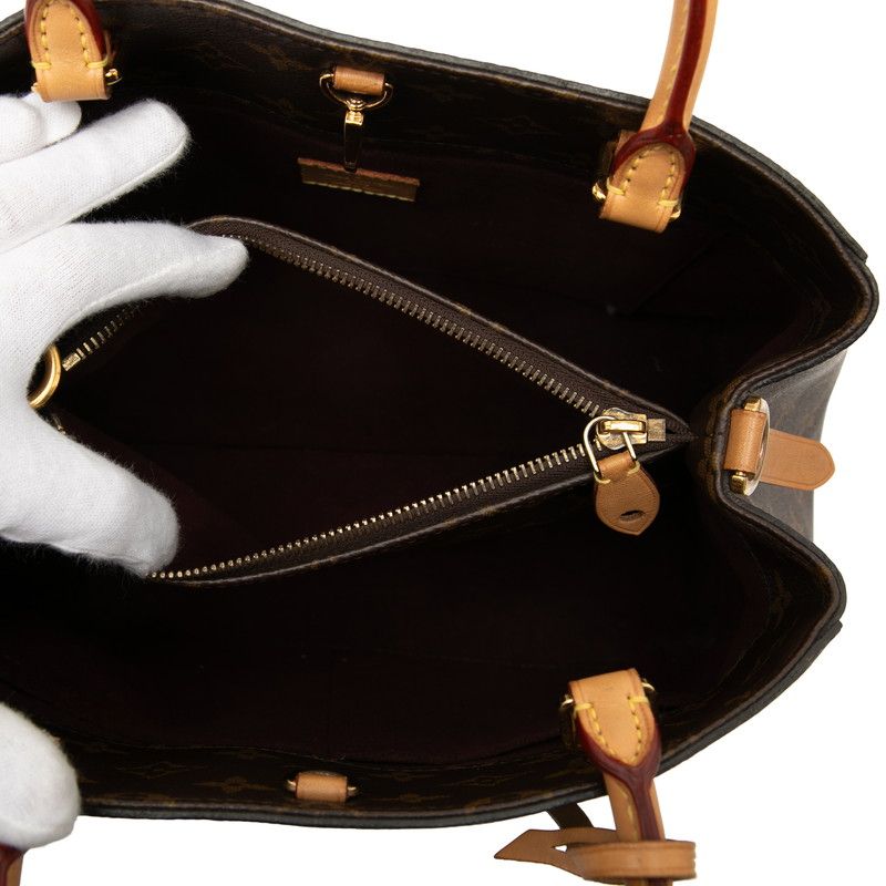 Louis Vuitton Monogram Montaigne MM 2-Way Shoulder Bag Brown Leather — view 4