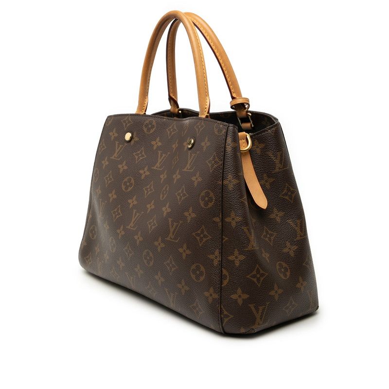 Louis Vuitton Monogram Montaigne MM 2-Way Shoulder Bag Brown Leather — view 2