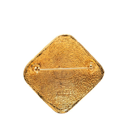 Chanel CC Logo Square Pin Brooch Vintage Gold Plated — view 3