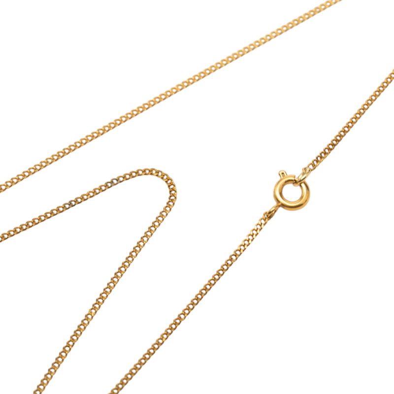 Chanel CC Logo Chain Pendant Necklace 01 Gold Plated Line Stone — view 4