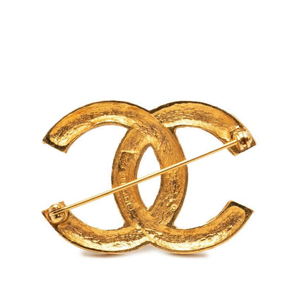 Chanel CC Logo Brooch Gold Plated Line Stone — view 2
