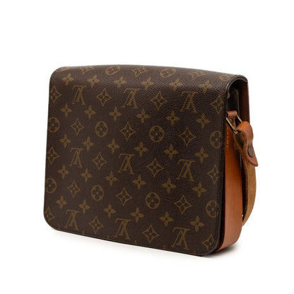 Louis Vuitton Monogram Cartouchiere GM Crossbody Shoulder Bag Brown Leather — view 2