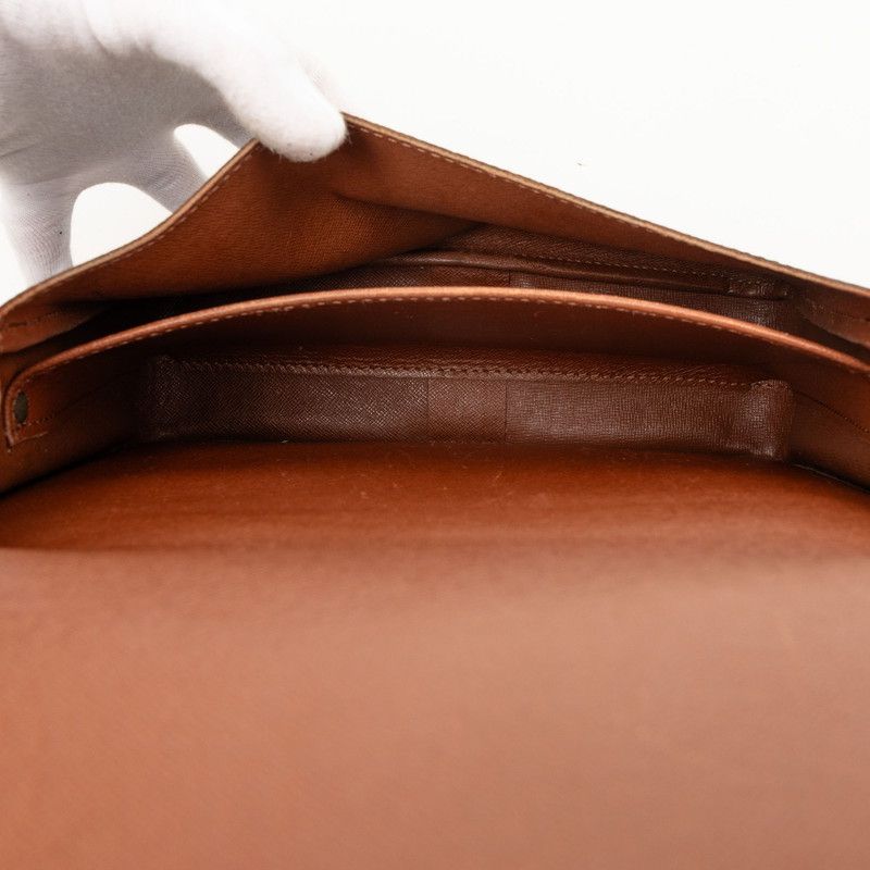 Louis Vuitton Monogram Cartouchiere GM Crossbody Shoulder Bag Brown Leather — view 6