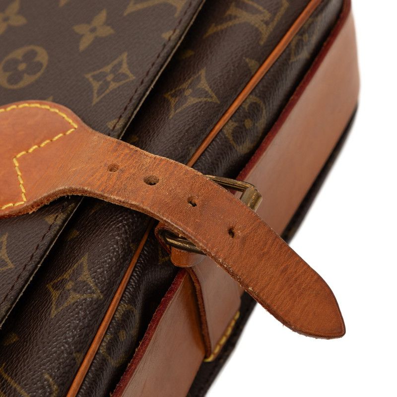 Louis Vuitton Monogram Cartouchiere GM Crossbody Shoulder Bag Brown Leather — view 5