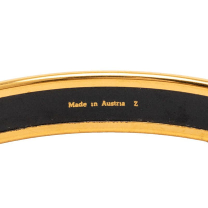 Hermes Enamel PM Cloisonne Bangle Gold Green Plated 1- Bracelet — view 5