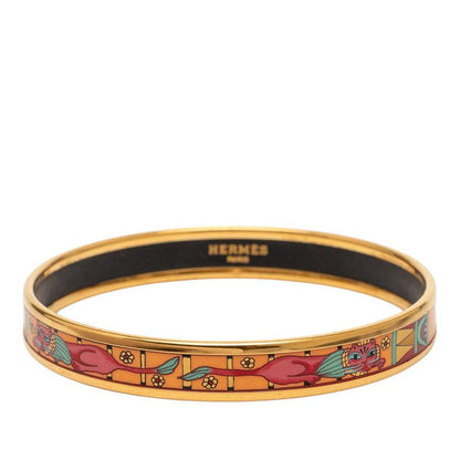 Hermes Enamel PM Cloisonne Bangle Gold Plated 1- Bracelet