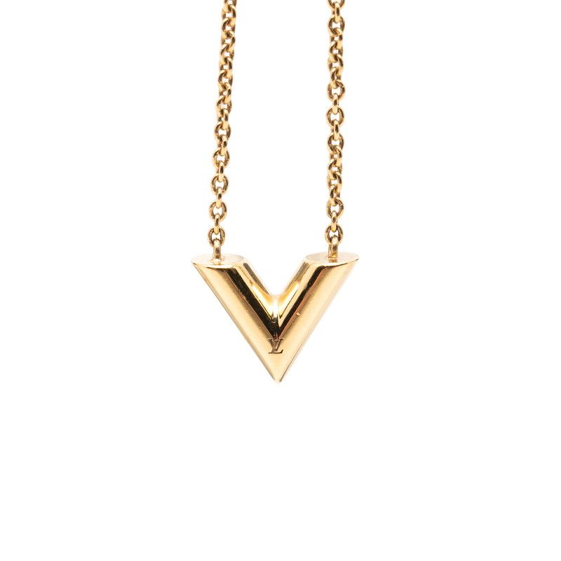 Louis Vuitton Essential Chain Pendant Necklace Gold Plated