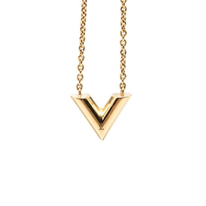 Louis Vuitton Essential Chain Pendant Necklace Gold Plated