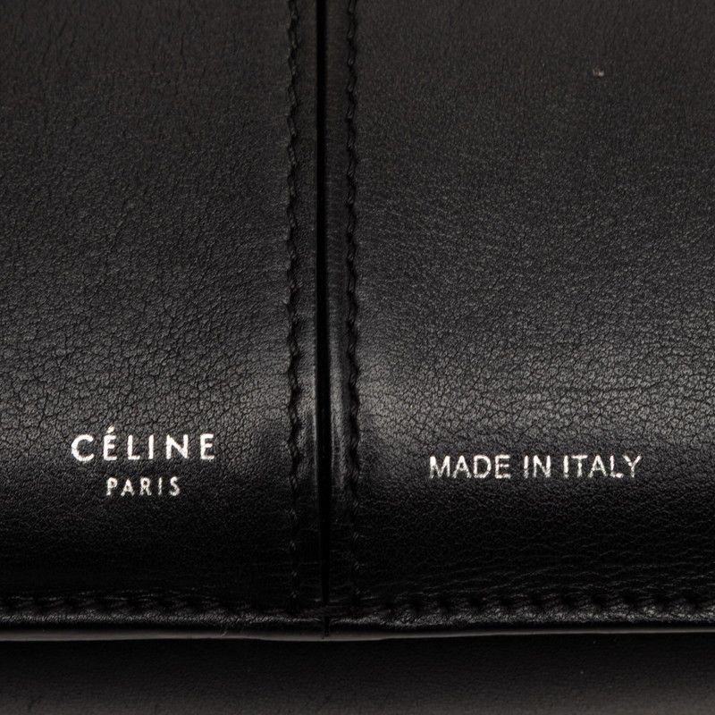 Celine Trifold Chain Shoulder Bag Black Leather — view 5