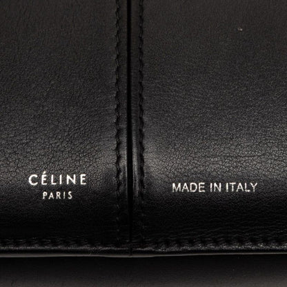 Celine Trifold Chain Shoulder Bag Black Leather — view 5