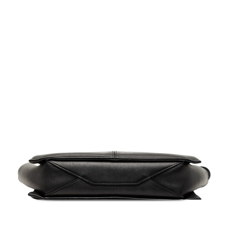 Celine Trifold Chain Shoulder Bag Black Leather — view 3