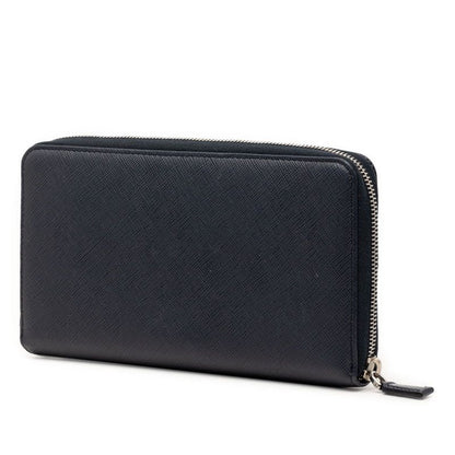 Prada Logo Wallet Zip Around Navy Saffiano Leather — view 2