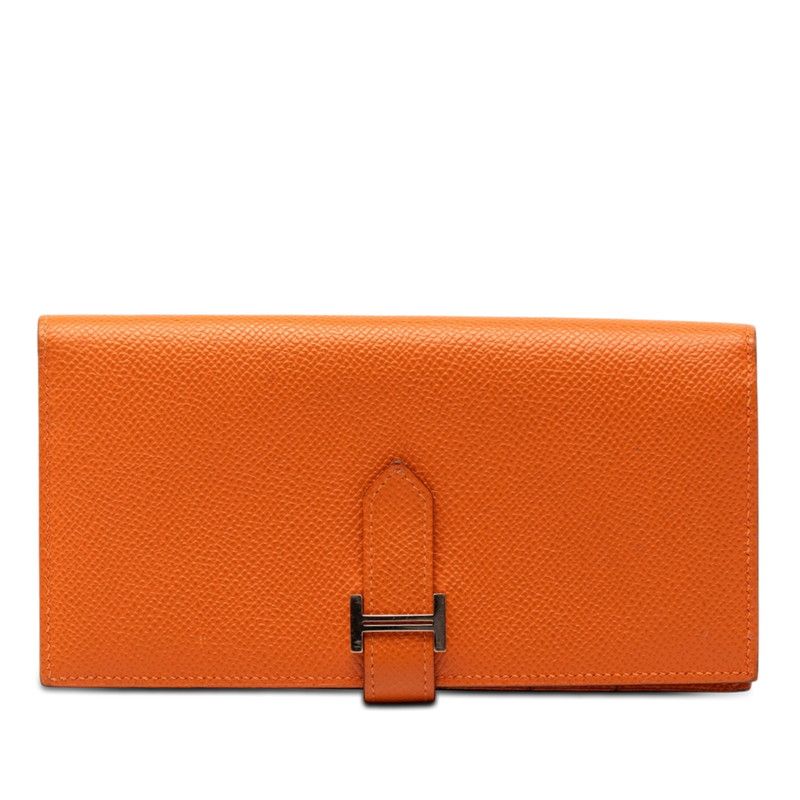 Hermes Bearn Souffle Wallet Orange Veau Epsom