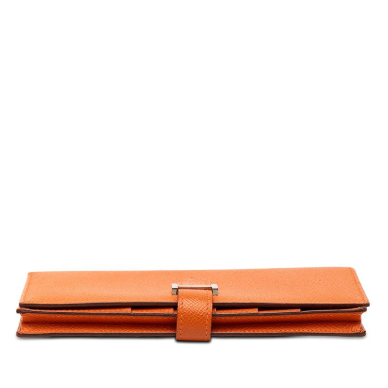 Hermes Bearn Souffle Wallet Orange Veau Epsom — view 3