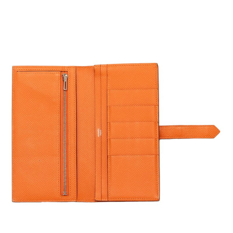 Hermes Bearn Souffle Wallet Orange Veau Epsom — view 5