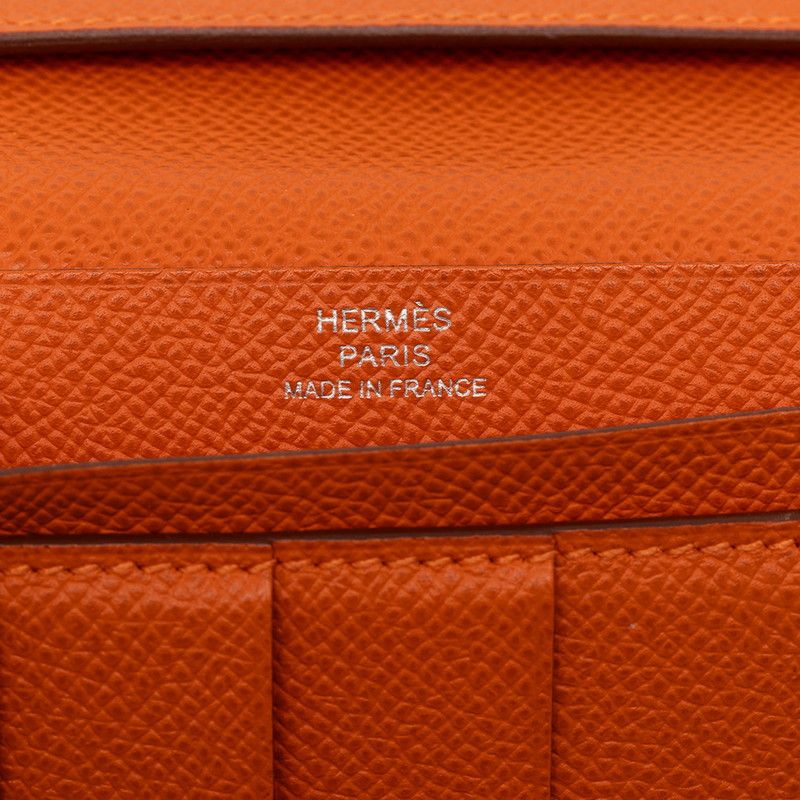 Hermes Bearn Souffle Wallet Orange Veau Epsom — view 8