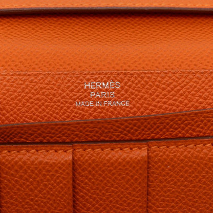 Hermes Bearn Souffle Wallet Orange Veau Epsom — view 8