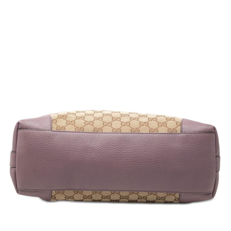Gucci GG Canvas 2-Way Shoulder Bag Beige Purple Leather — view 3