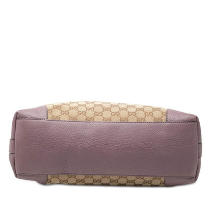 Gucci GG Canvas 2-Way Shoulder Bag Beige Purple Leather — view 3
