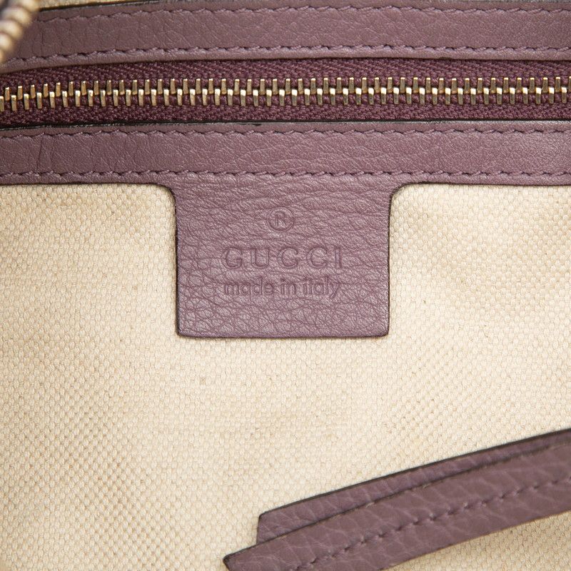 Gucci GG Canvas 2-Way Shoulder Bag Beige Purple Leather — view 5