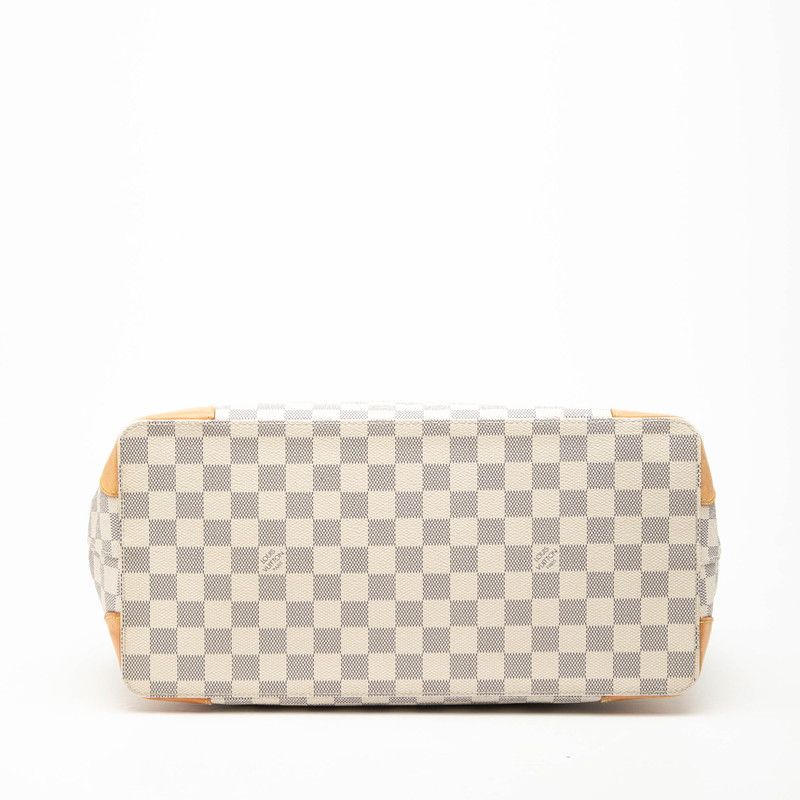 Louis Vuitton Damier Azur Hampstead MM Shoulder Bag Tote White Leather — view 3