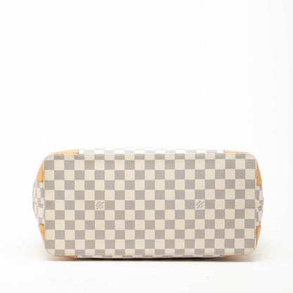 Louis Vuitton Damier Azur Hampstead MM Shoulder Bag Tote White Leather — view 3