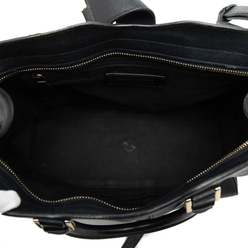 Saint Laurent Line Petit Cabas 2-Way Shoulder Bag Navy Leather — view 4