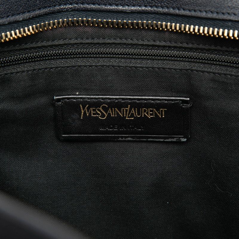 Saint Laurent Line Petit Cabas 2-Way Shoulder Bag Navy Leather — view 5
