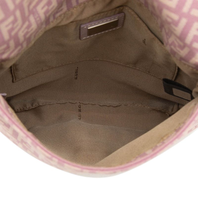 Fendi Zucchino Crossbody Shoulder Bag Light Purple Canvas Leather — view 6