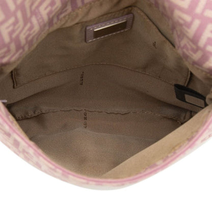 Fendi Zucchino Crossbody Shoulder Bag Light Purple Canvas Leather — view 6