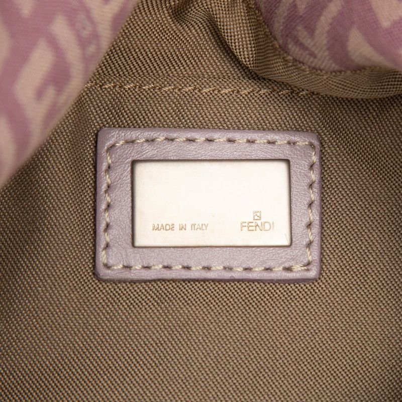 Fendi Zucchino Crossbody Shoulder Bag Light Purple Canvas Leather — view 7