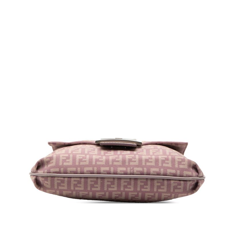 Fendi Zucchino Crossbody Shoulder Bag Light Purple Canvas Leather — view 3