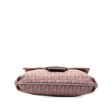 Fendi Zucchino Crossbody Shoulder Bag Light Purple Canvas Leather — view 3
