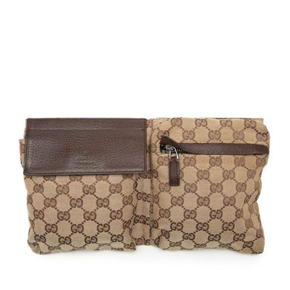 Gucci GG Canvas Waist Bag Beige Brown