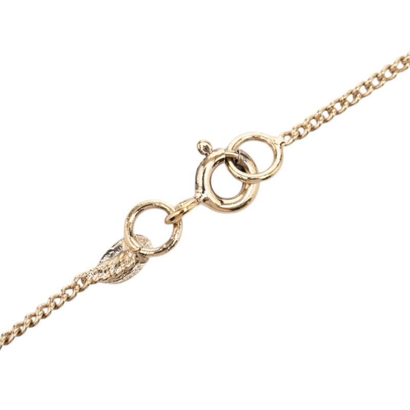 Chanel CC Logo Heart Pendant Necklace Gold Multicolor Plated — view 4