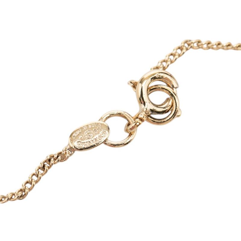 Chanel CC Logo Heart Pendant Necklace Gold Multicolor Plated — view 5