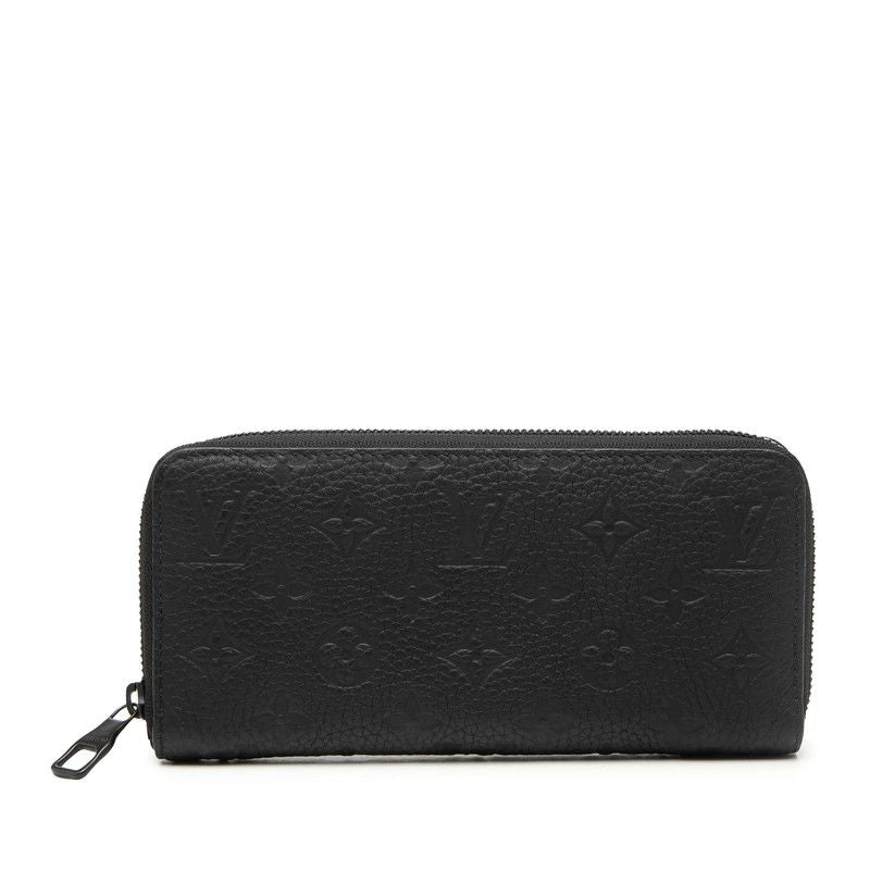 Louis Vuitton Monogram Zippy Wallet Horizontal Zip Around Black Leather