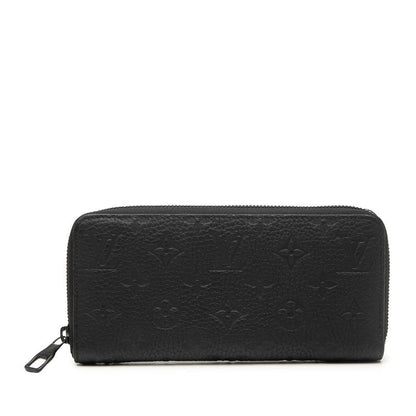 Louis Vuitton Monogram Zippy Wallet Horizontal Zip Around Black Leather