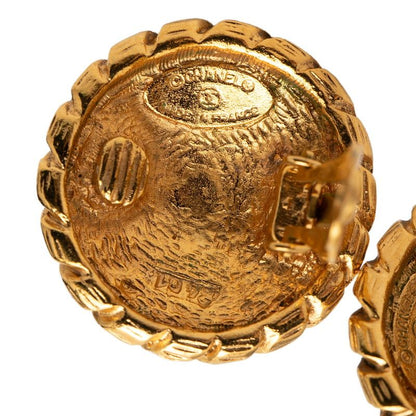 Chanel Vintage CC Logo Earrings Gold Plated — view 4