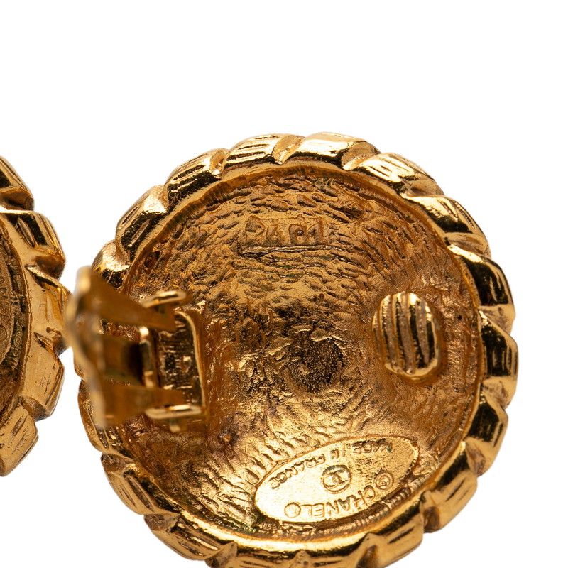 Chanel Vintage CC Logo Earrings Gold Plated — view 3