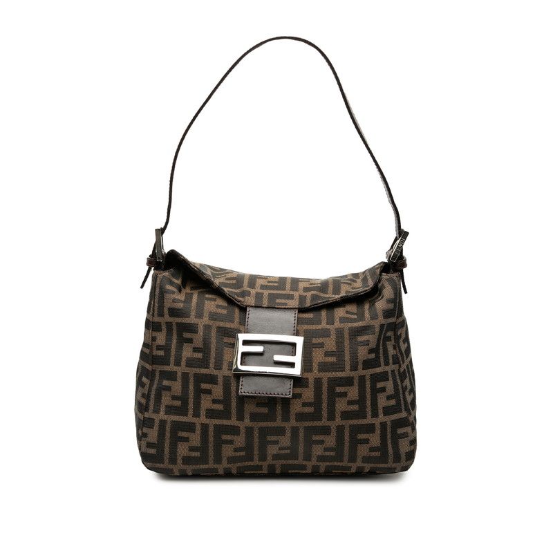 Fendi Zucca Mamma Baguette Shoulder Bag Brown Canvas Leather