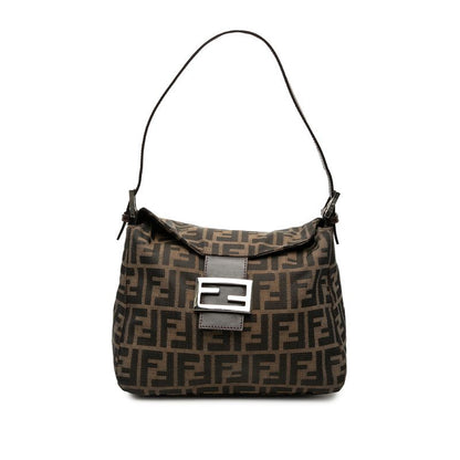 Fendi Zucca Mamma Baguette Shoulder Bag Brown Canvas Leather