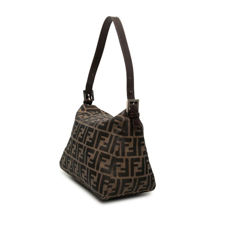 Fendi Zucca Mamma Baguette Shoulder Bag Brown Canvas Leather — view 2