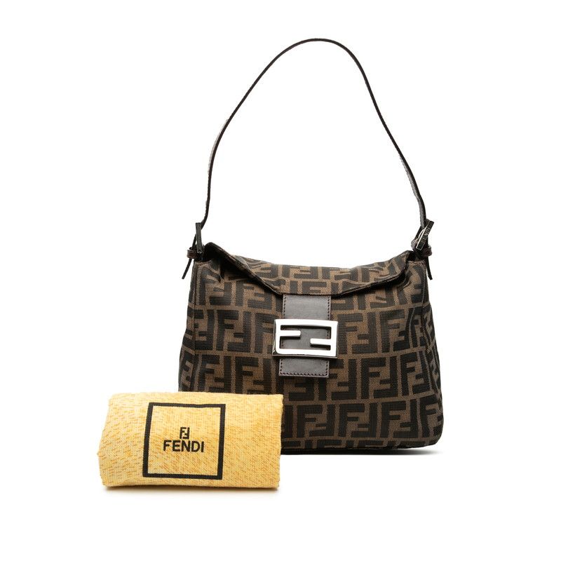 Fendi Zucca Mamma Baguette Shoulder Bag Brown Canvas Leather — view 7