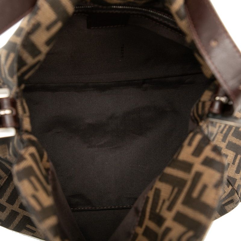 Fendi Zucca Mamma Baguette Shoulder Bag Brown Canvas Leather — view 4