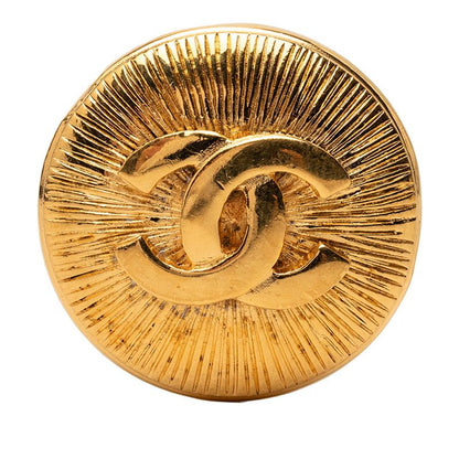 Chanel CC Logo Round Brooch Gold Plated