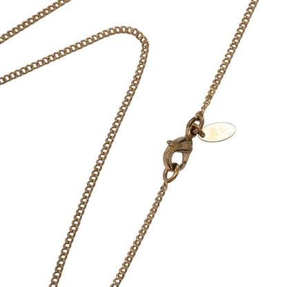 Chanel CC Logo Necklace Gold Plated Line Stone Faux Pearl — view 5
