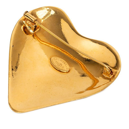 Chanel CC Logo Heart Motif Brooch Vintage Gold Plated — view 2